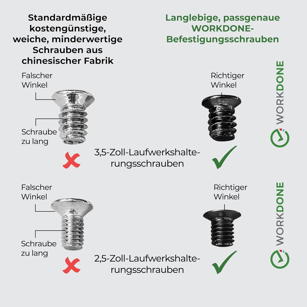 WORKDONE 12er-Pack 2,5 Zoll Laufwerk Caddy - Kompatibel für Dell PowerEdge Servern - T440 T640 R430