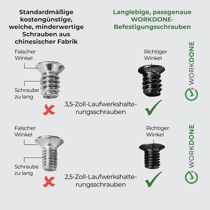 WORKDONE 12er-Pack 2,5 Zoll Laufwerk Caddy - Kompatibel für Dell PowerEdge Servern - T440 T640 R430
