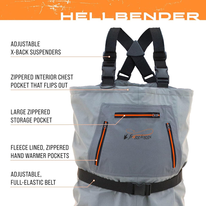 frogg toggs Herren Hellbender Wathose für Den Angler, Atmungsaktiv Angeln M Schiefergrau, M Schiefer