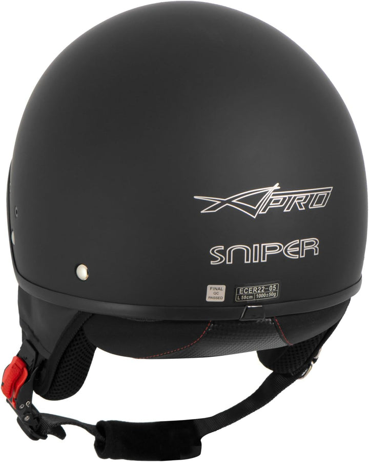 A-Pro Motorradhelm Motorrad Roller Jet Helm Innensonnenblende Viser Matt Schwarz XL 60 cm (XL) Schwa