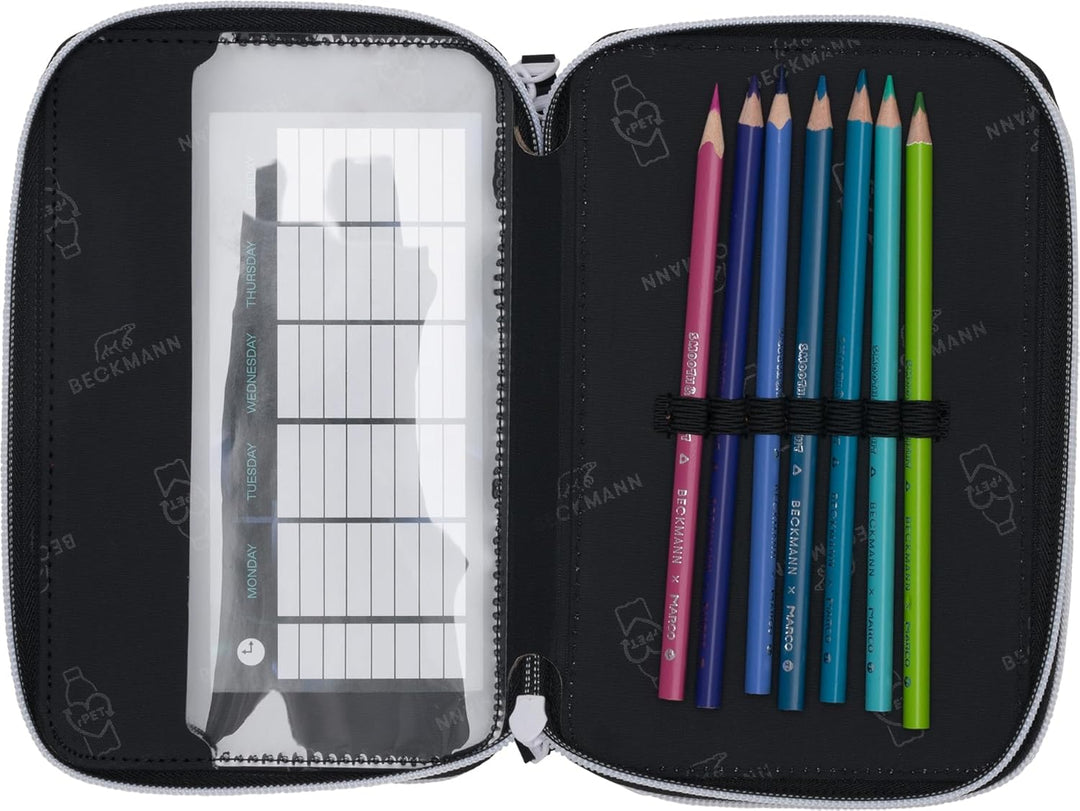 Beckmann, 3-fächrige Federmappe Magic League, mit Inhalt, Mäppchen Federtasche, Grundschule, 1. Klas