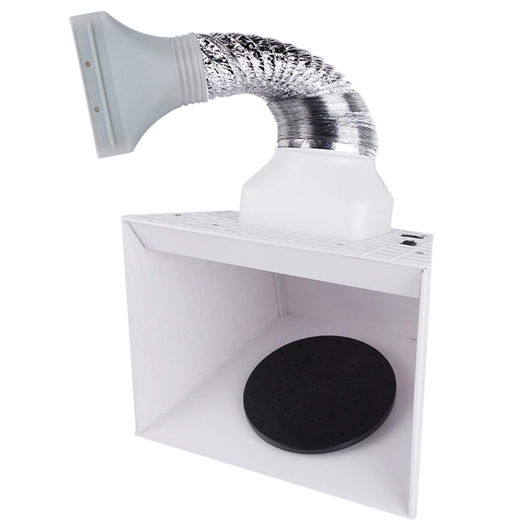 Fengda Tragbare Airbrush Hobby Spritzkabine Sprühbox BD-515 mit LED-Leuchten und Drehteller zum Sprü