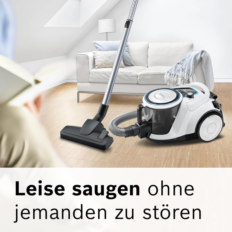 Bosch Staubsauger beutellos Serie 6 BGC41LSIL, Bodenstaubsauger, ideal für Allergiker, Hygiene-Filte