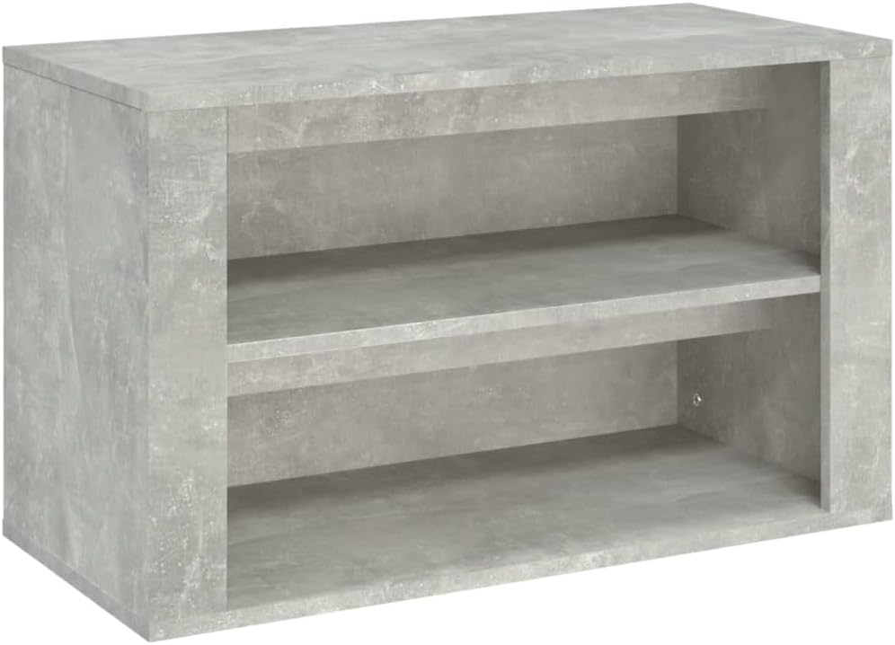 FIRBNUS Schuhregal Betongrau 75x35x45 cm Holzwerkstoff Schuhorganizer Schuhaufbewahrung Schuhschrank