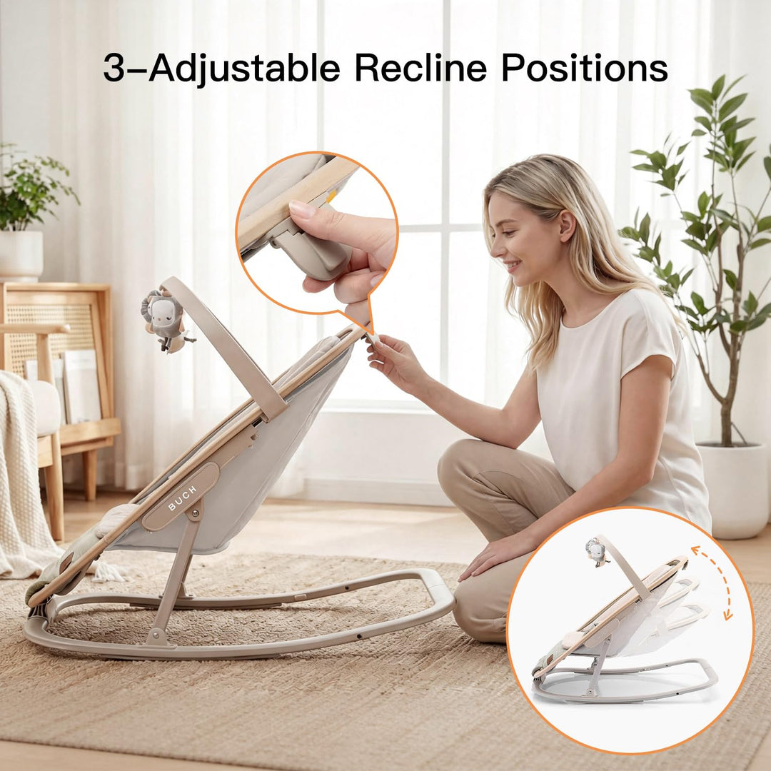 Gromast 2-in-1-Babywippe für Säuglinge, tragbare Babywippe mit 3 Liegepositionen und Reisetasche – G