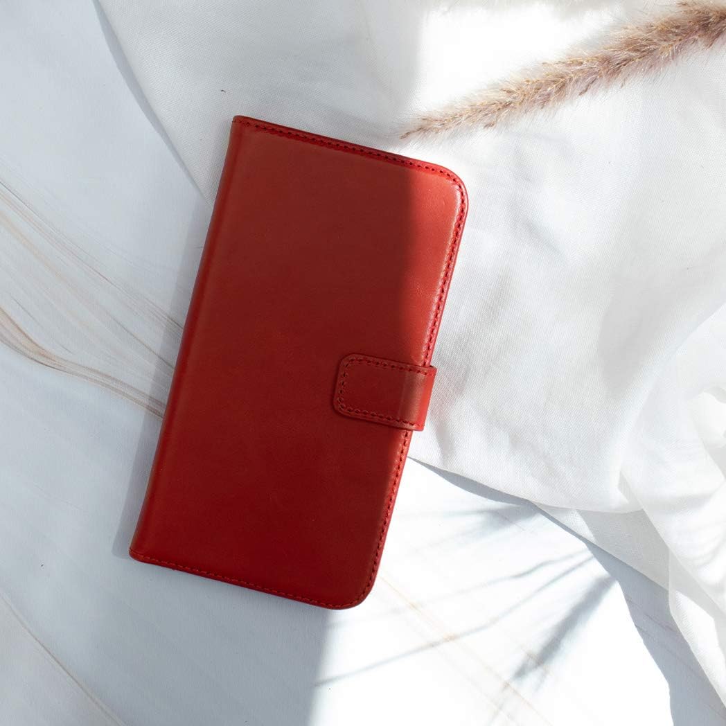 SELENCIA Bookcase Hülle kompatibel mit iPhone 12 Pro Max – Era Leder Handytasche Side Flip Case – Ha