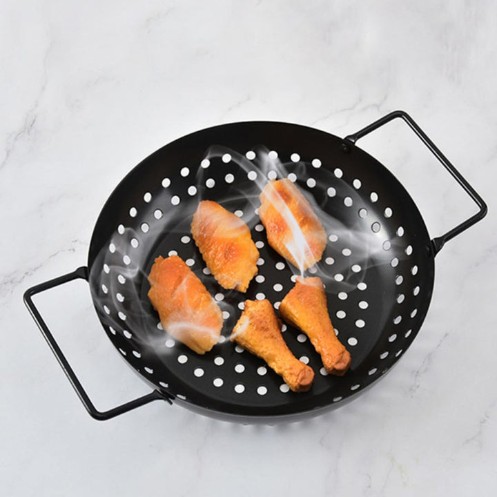 MAGICLULU Grilltopf aus Eisen mit Antihaftbeschichtung und Komfortablem Doppelgriff für Outdoor Barb