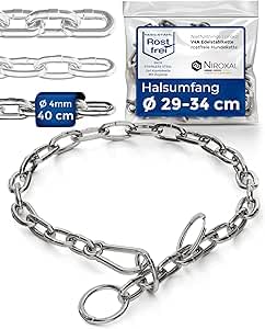 rostfreie Kombikette für Hunde - das ORIGINAL mit Zugstop - Edelstahl Hundekette Kettenhalsband kurz