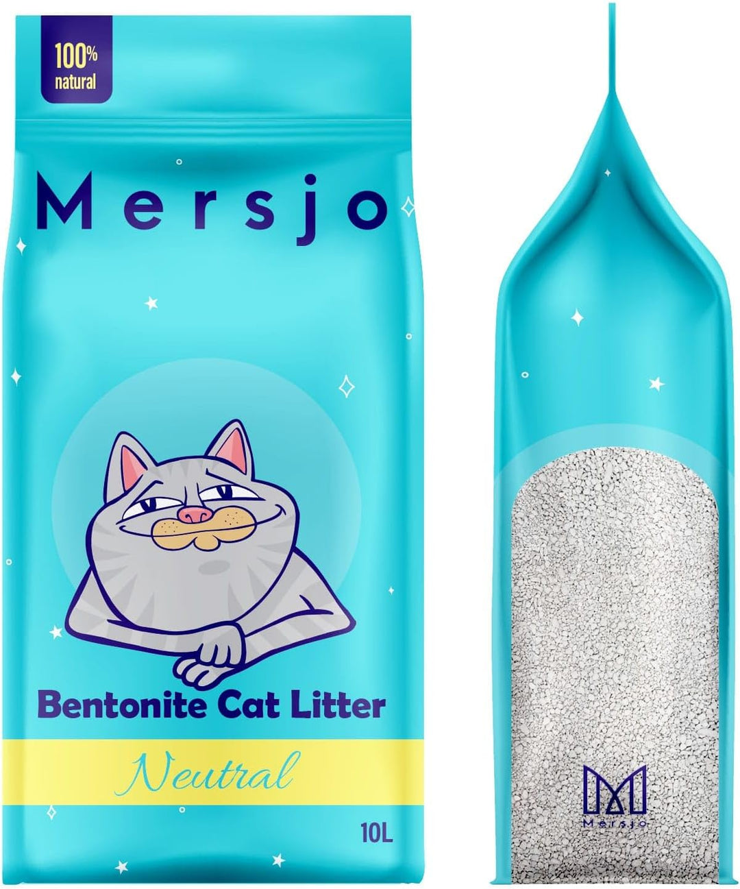 Nuetral Bentonitstreu 10L – Natürliche Katzenstreu mit pH-Gesundheitsindikator, Staubfrei, Starke Kl