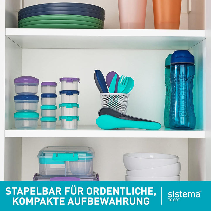 Sistema To Go Knick Knack Frischhaltedosen | 62 ml | stapelbare Snack-Boxen mit Deckel | Gemischte F