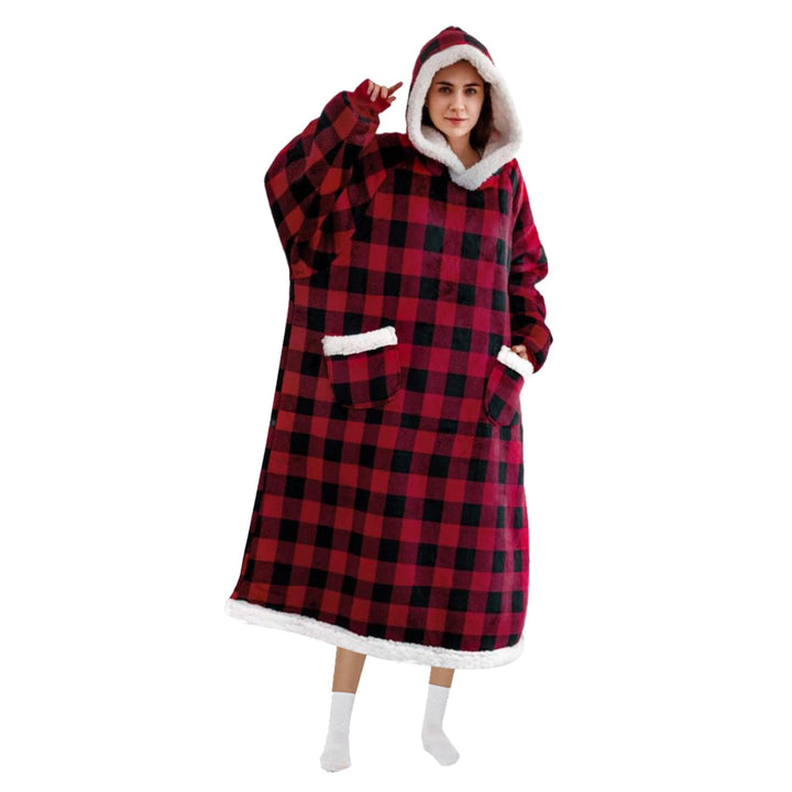 Ärmeldecke Kuscheldecke mit Ärmeln Rot Decke mit Hut 80 x 150 cm Hoodie Decke Unisex 150 lang Rot sc