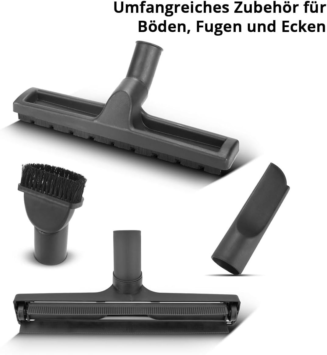 STAHLWERK Nass- und Trockensauger VCL-1500 ST – 1500 W Industriesauger mit 40 l Edelstahlbehälter, B