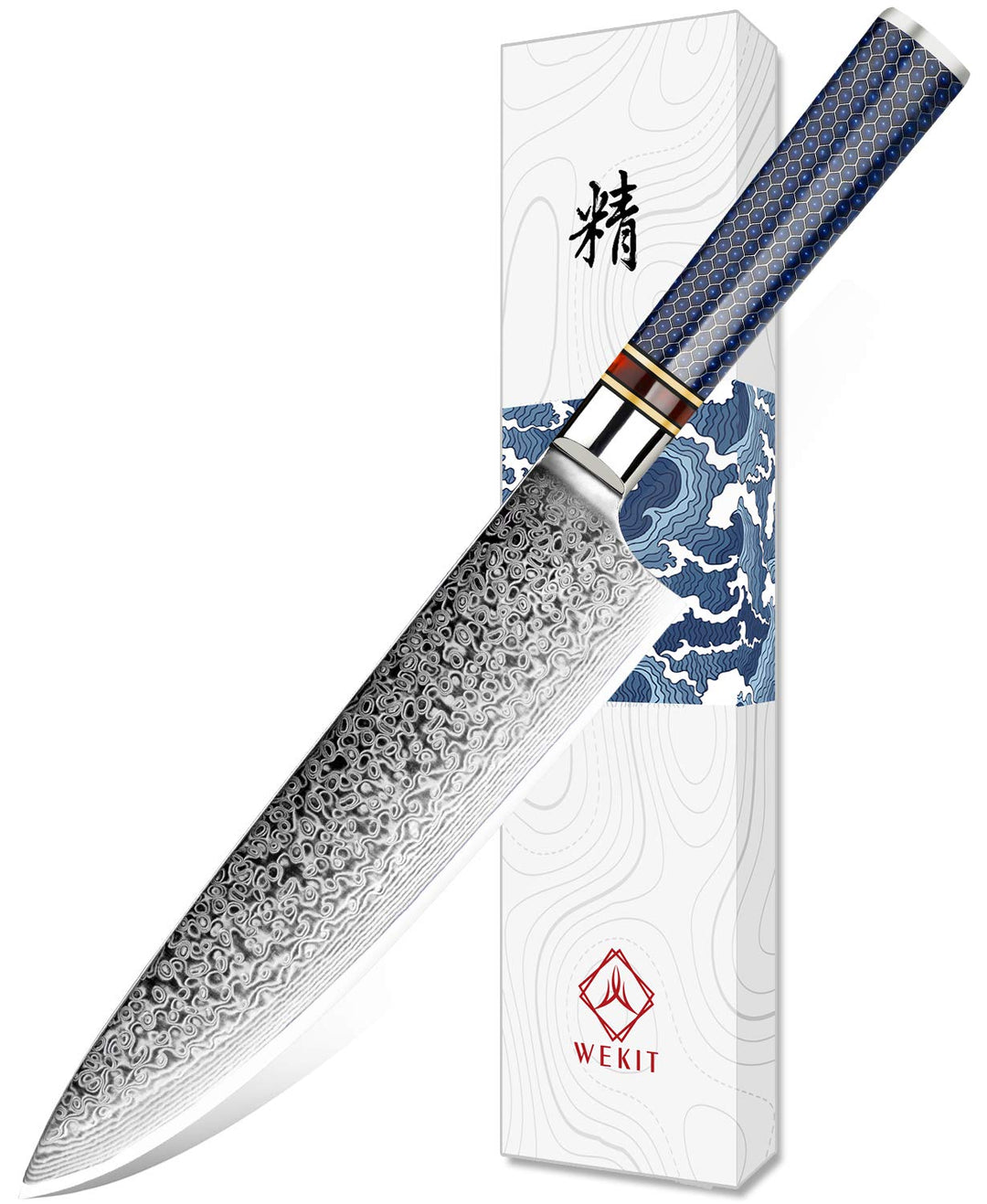 WeKit Küchenmesser Damastmesser 20,32 cm kochmesser Scharfes Japanisches messer VG-10 Stahl Profi Ch