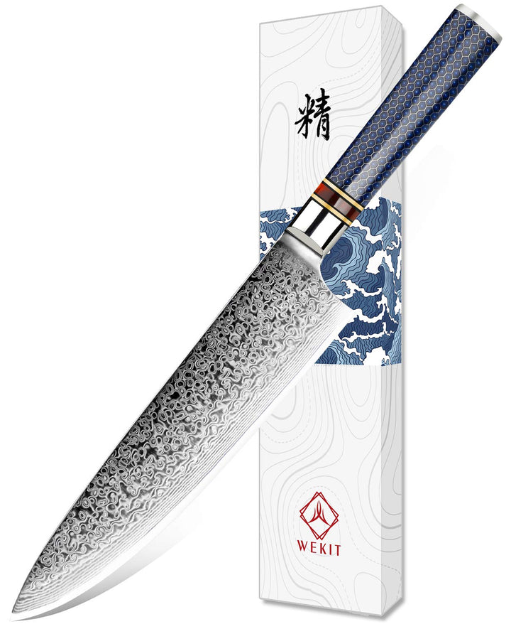 WeKit Küchenmesser Damastmesser 20,32 cm kochmesser Scharfes Japanisches messer VG-10 Stahl Profi Ch