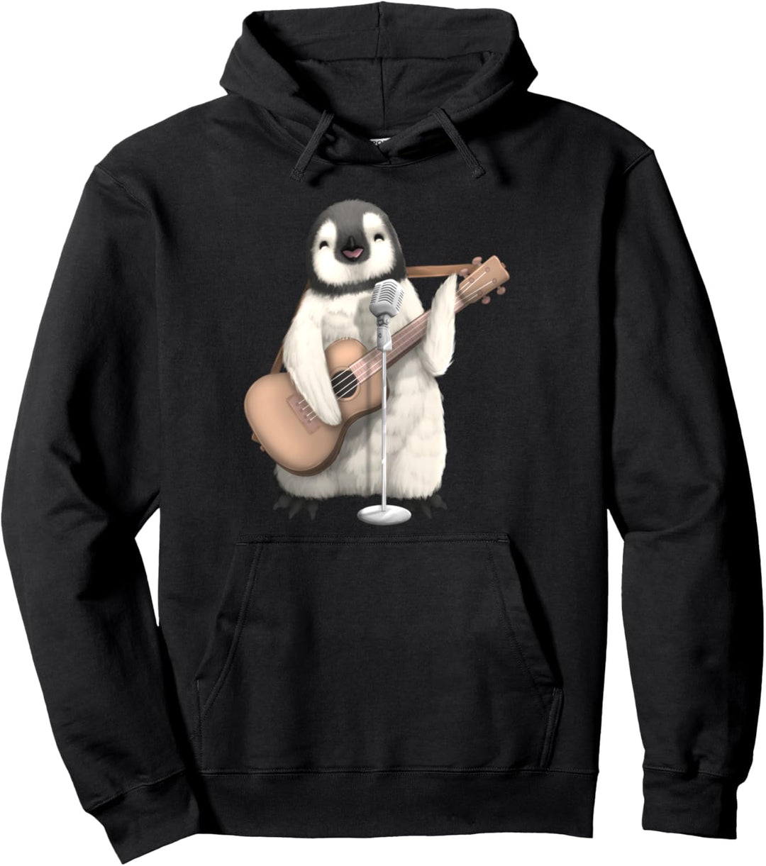 Penguin Singing Guitar Player Musician Music Guitarist Pullover Hoodie