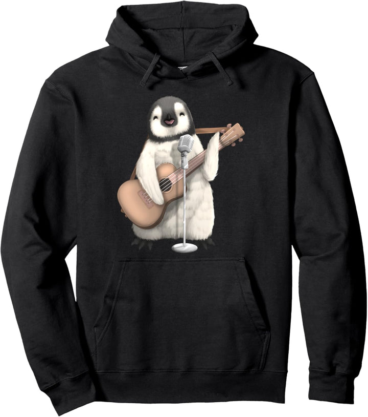 Penguin Singing Guitar Player Musician Music Guitarist Pullover Hoodie