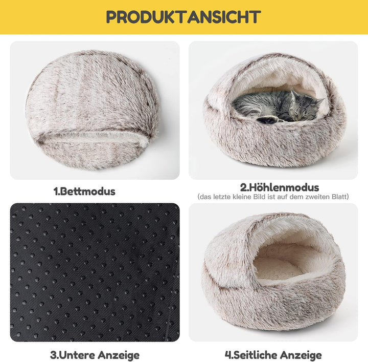 CATISM Katzenbett Flauschig Katzendecke, 50cm Gemütlich Katzenbett für grosse Katzenkätzchen Washbar