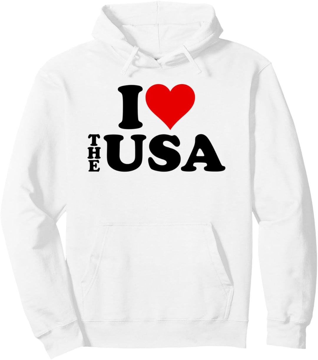 I LOVE HEART THE USA AMERIKA Pullover Hoodie