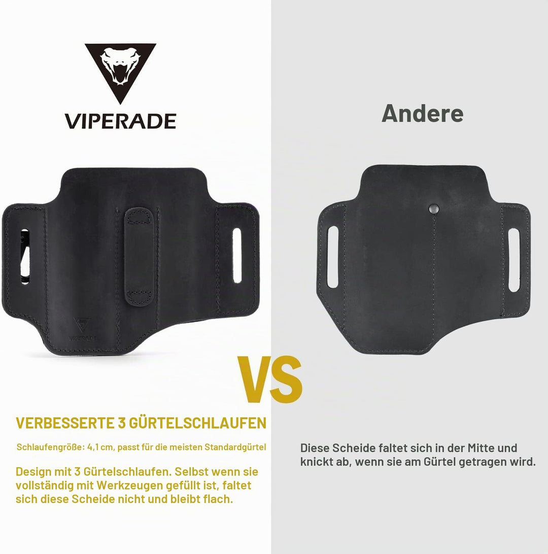 VIPERADE PJ29 EDC Lederscheide, Multitoolscheide/Werkzeuge Holster/Messergürtelscheide/Taschenlampen