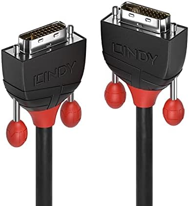 LINDY DVI-D Dual Link Kabel Black Line 2m, Weiss Lack Eiche Sonoma Spiegel, 2 m Schwarz 2 m, Schwarz