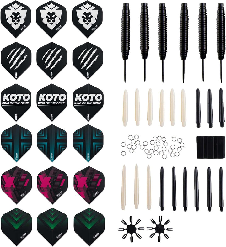 KOTO - King Pro + Surround + KOTO - Accessory Kit Steeltip 90 Stück, 2 Sets KOTO - Dartpfeile von 23