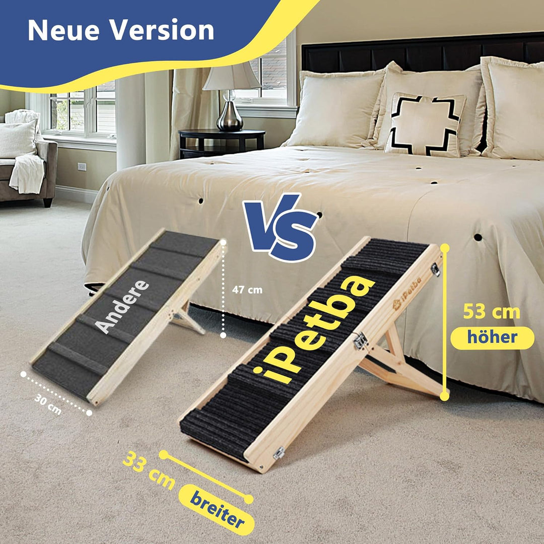 iPetba Hunderampe Sofa Bett für Kleine Hunde Klappbar Rampe Hund Katzen Einstellbar H24-47cm (bis zu