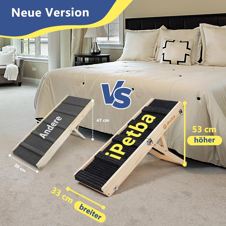 iPetba Hunderampe Sofa Bett für Kleine Hunde Klappbar Rampe Hund Katzen Einstellbar H24-47cm (bis zu