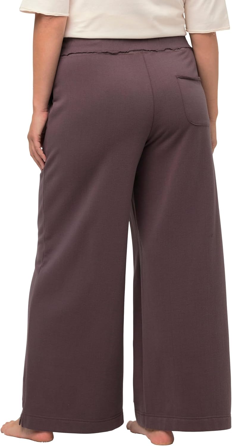 Ulla Popken Damen Cosy Loungewear Wide Pants Jogginghosen 46-48 Dunkles Taupe, 46-48 Dunkles Taupe