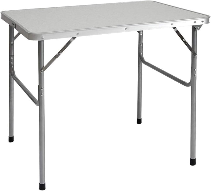 AMANKA Alu Campingtisch 80x60cm - Klapptisch Picknicktisch Leichter Falttisch Marmor-Optik Hellgrau,