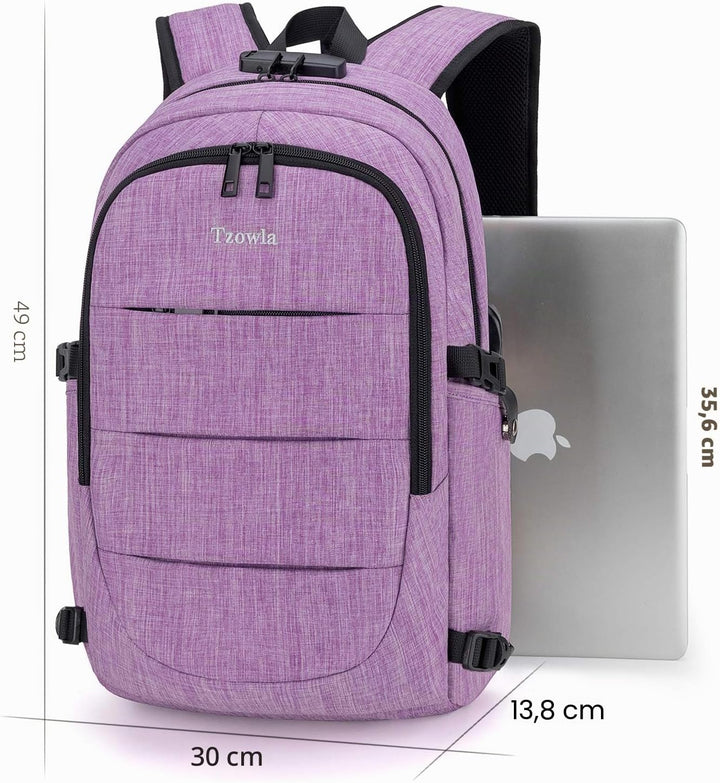 Tzowla Laptop Rucksack Herren und Damen,Reiserucksack wasserdicht Anti-Diebstahl mit USB Ladeanschlu