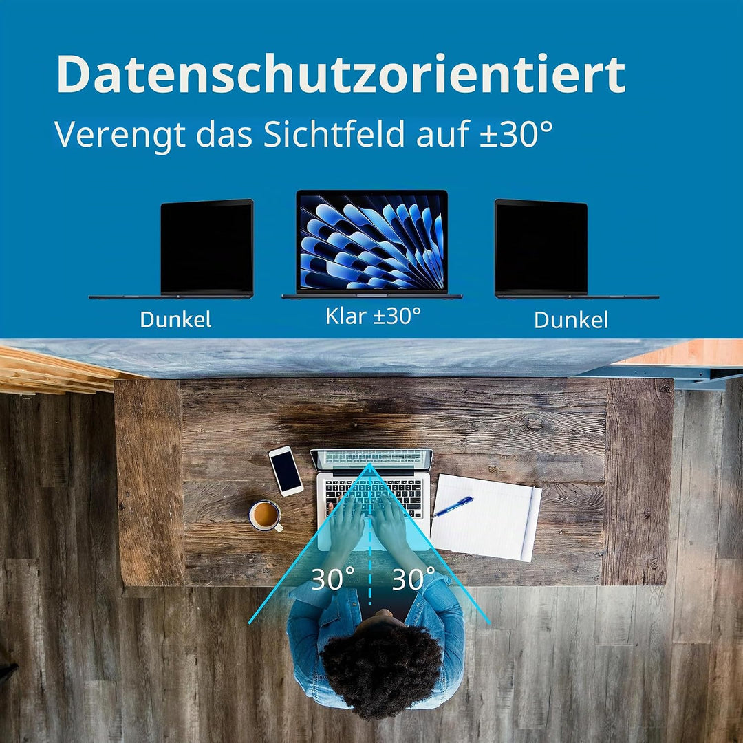 Kensington MagPro Elite Magnetische Sichtschutzfolie für MacBook Air 15" (M2, 2023), abnehmbare Blic