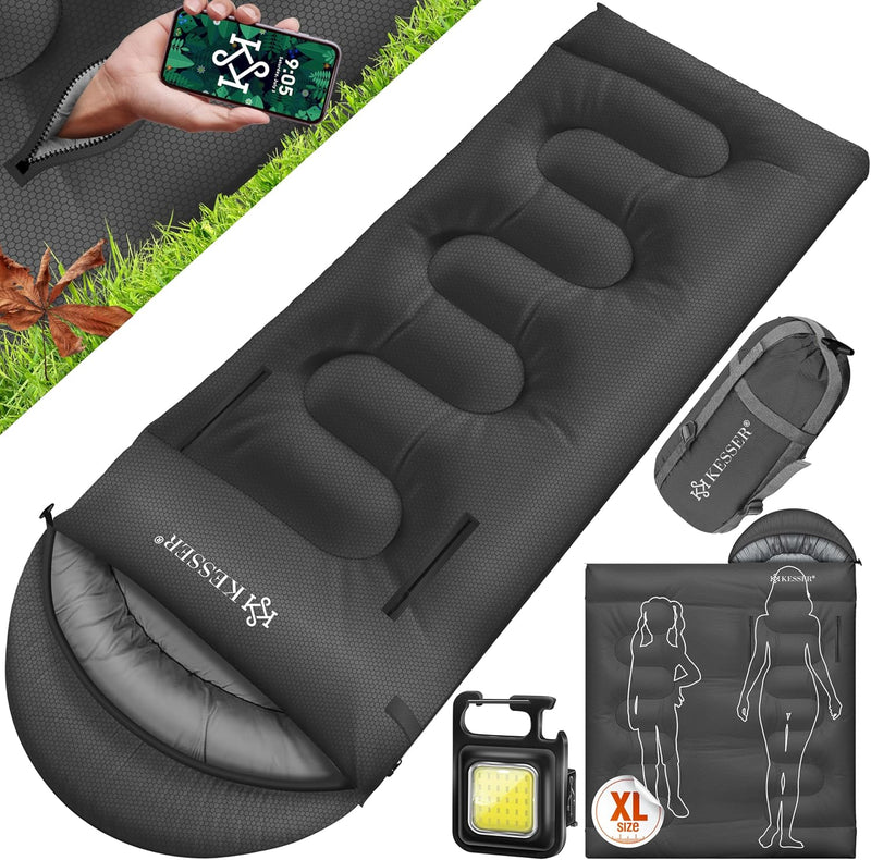 KESSER® Schlafsack Outdoor | Deckenschlafsack 3-4 Jahreszeiten | Camping-Sleeping-Bag für Erwachsene