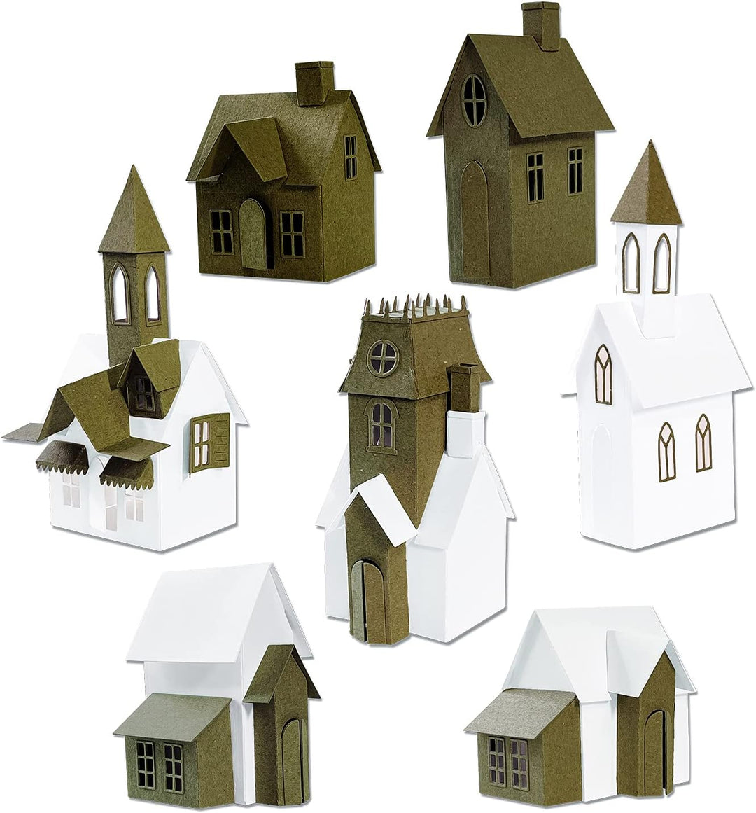 Tim Holtz Sizzix Village Collection Thinlits Stanzschablonen, Set mit 87 Stanzformen (665564) plus 3
