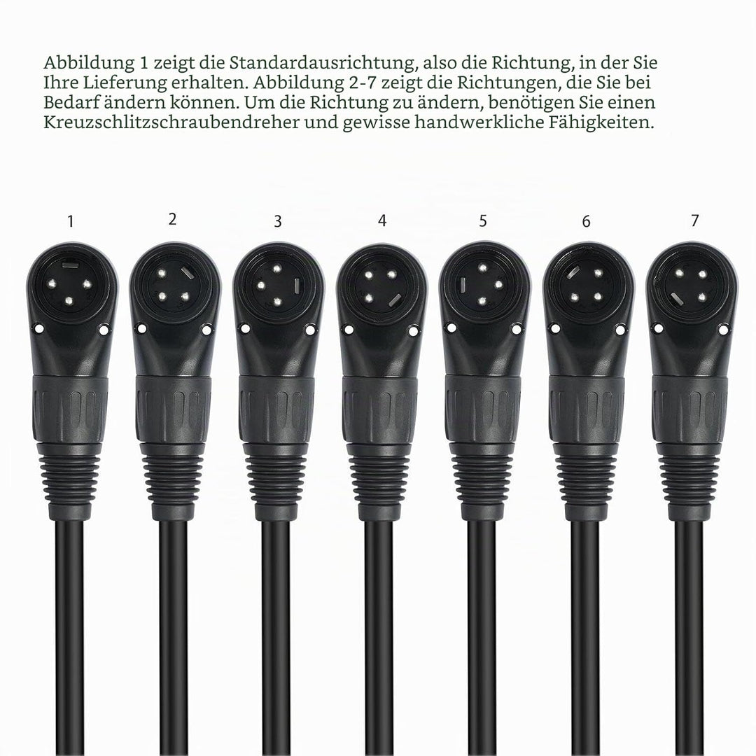 ASHATA XLR-auf-XLR-Kabel, 90-Grad-XLR-Stecker auf Buchse, XLR-Mikrofonkabel 3-polig, XLR-Stecker auf
