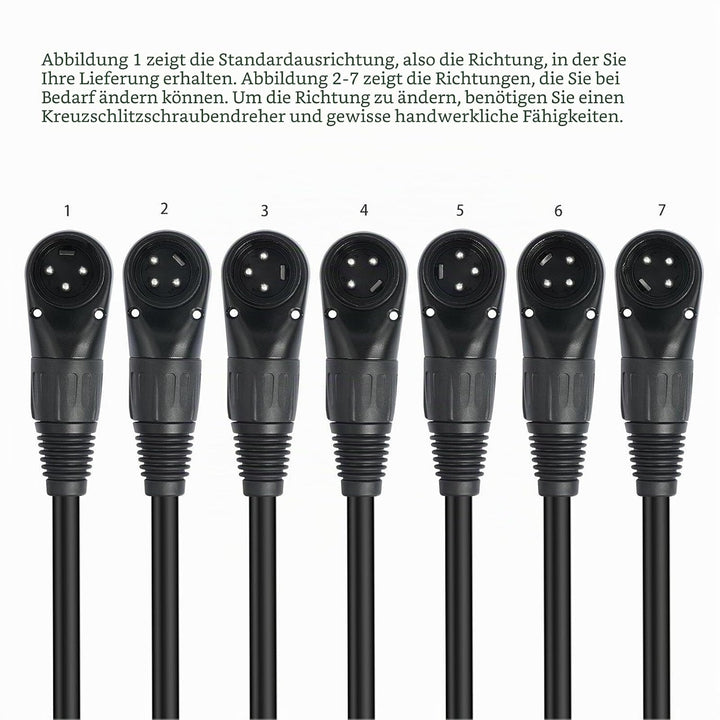 ASHATA XLR-auf-XLR-Kabel, 90-Grad-XLR-Stecker auf Buchse, XLR-Mikrofonkabel 3-polig, XLR-Stecker auf