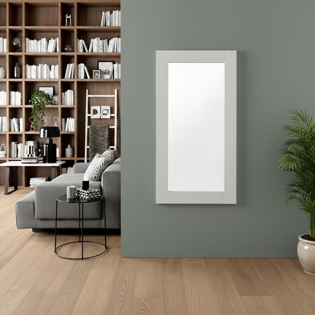ARHome Wandspiegel, 126 x 66 cm, Weiss Matt, Spiegel, Made in Italy Weiss Matt 126 x 66, Weiss Matt