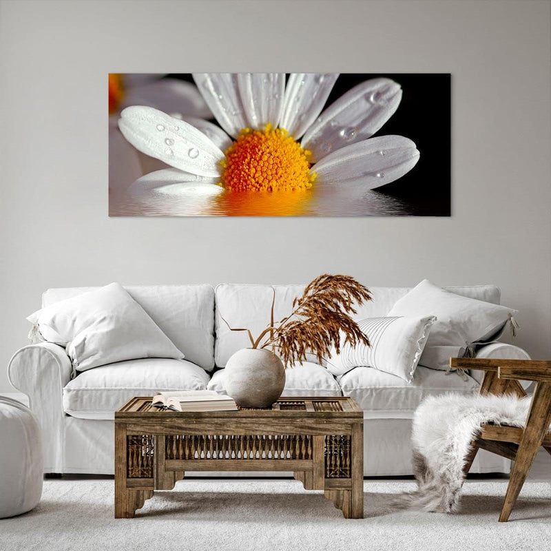 Wandbilder Dekoration Wohnzimmer Kraut Kamille Blume Wasser Panorama Bilder auf Leinwand 120x50cm Le