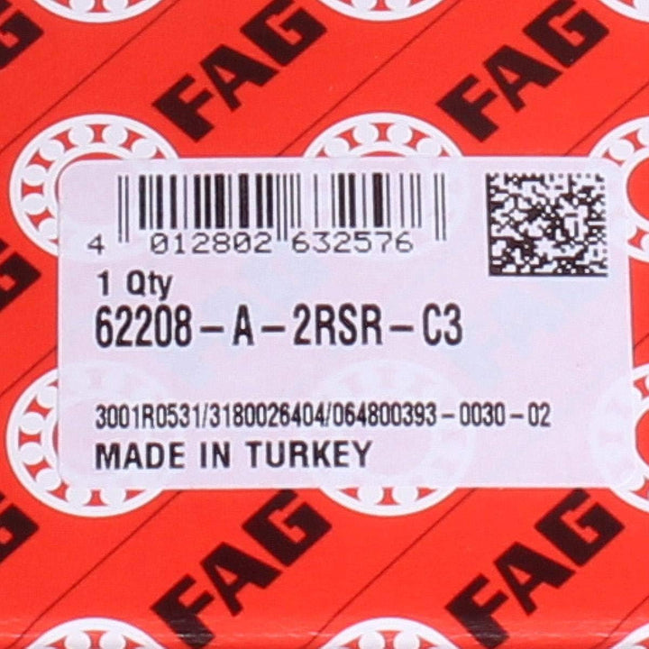 FAG 62208-A-2RSR-C3 Rillenkugellager einreihig Bohrungs-Ø 40mm Aussen-Durchmesser 80mm Drehzahl (ma