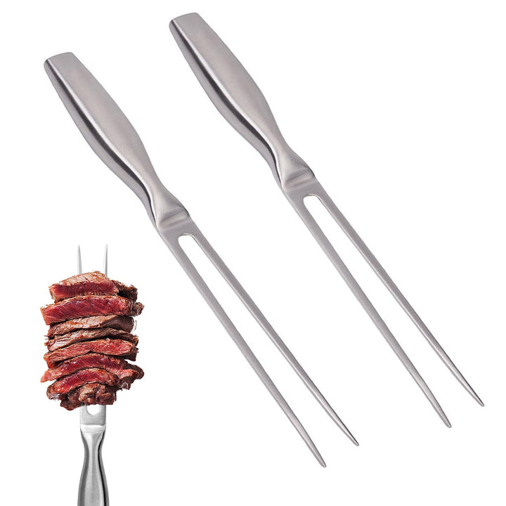 2 Stück Fleischgabel Edelstahl Tranchiergabel mit Ergonomischem Griff Grillgabel Edelstahl Länge 27