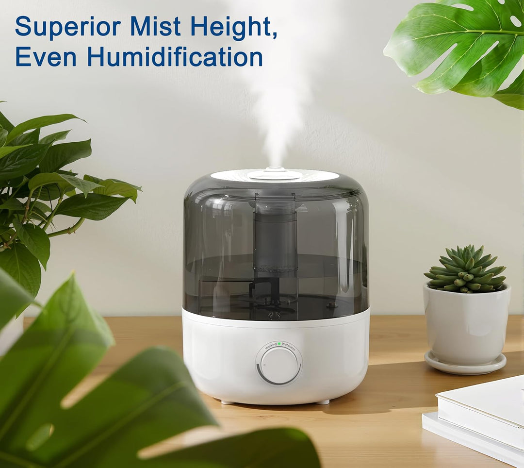 3L Grosse Top-Fill-Luftbefeuchter für Schlafzimmer, Nebel-Luftbefeuchter mit 360°-Doppeldüsen, Wasse