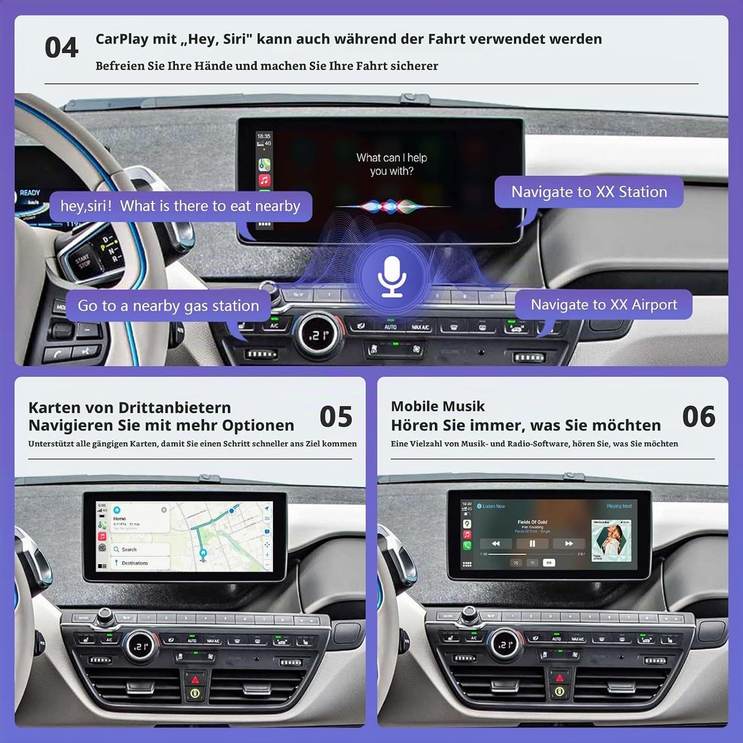 Road Top Wireless Carplay Retrofit Kit Decoder für BMW i3 I01 NBT System 2012-2017 Jahr, Unterstützu