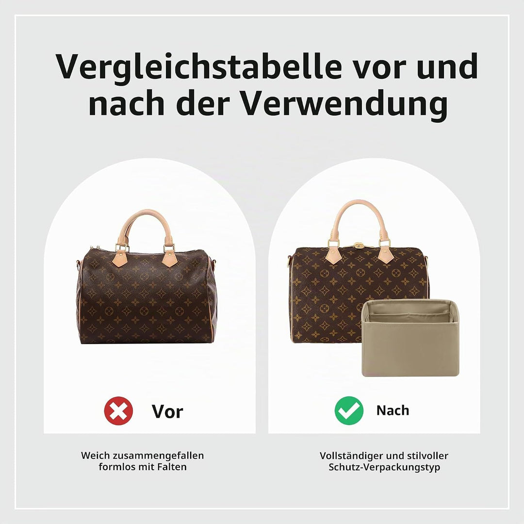 DGAZ Handtasche Tasche Organizer, Seide Innentaschen für LV Speedy Nano/20/25/30/35/40/45 Tasche, Le