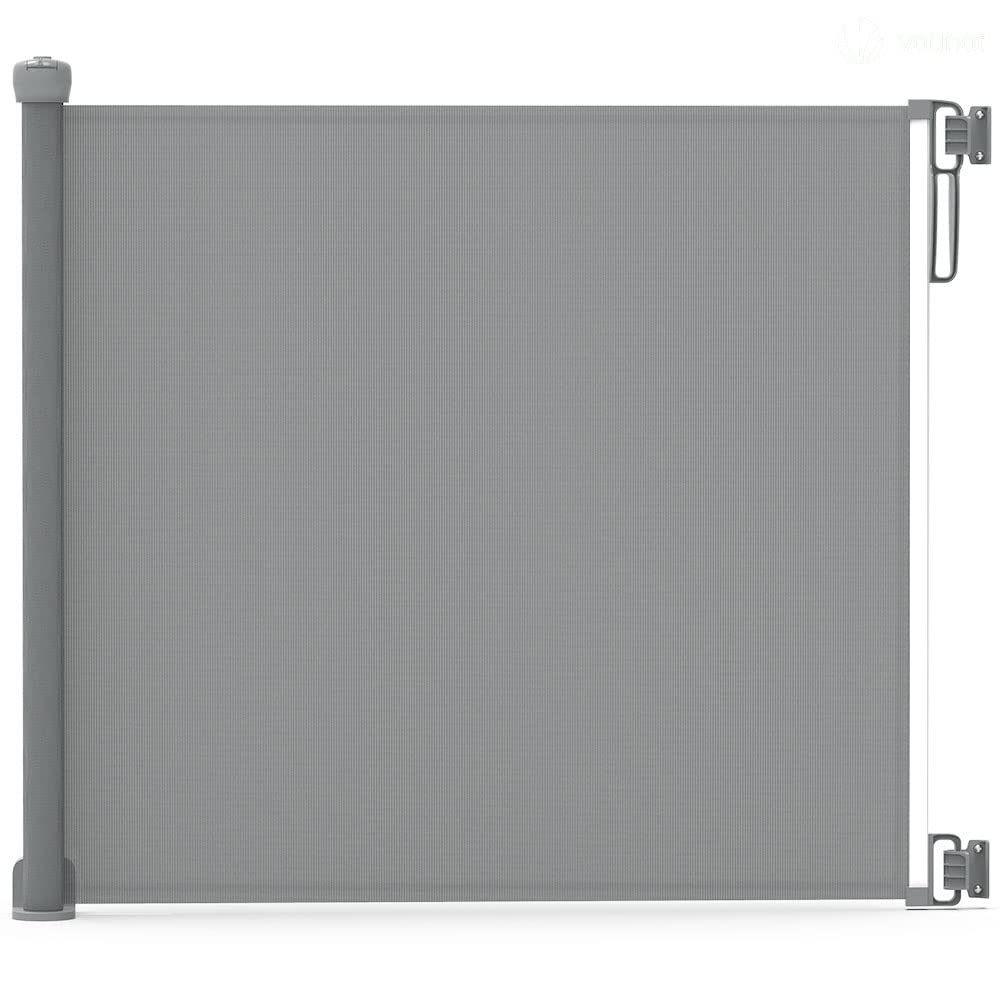 VOUNOT Türschutzgitter Roll 0-180cm, Treppenschutzgitter Ausziehbar Treppenschutzrollo Einziehbares