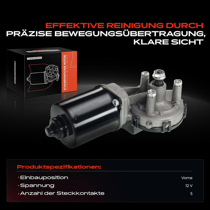 Frankberg 1x Wischermotor Scheibenwischermotor Vorne Links oder Rechts Kompatibel mit Transit Connec