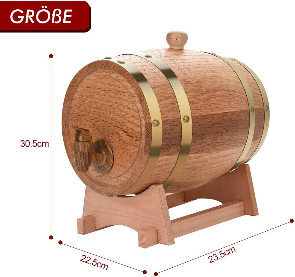 Eichenfass, Wein, Eichenfass, Vintage-Weinspender für Wein mit Spirituosen, Lagerung, für Whisky, We