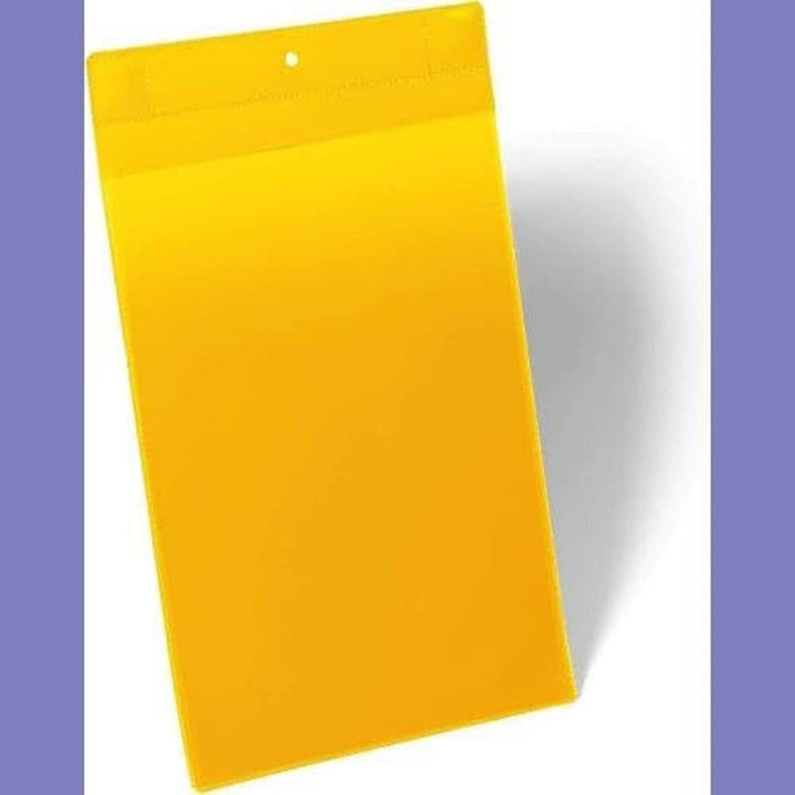 Durable Magnetische Kennzeichnungstasche Extra Stark A4 hoch, Packung à 10 Stück, Gelb, 174704 A4 Ho