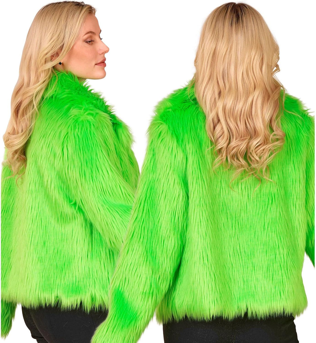 W WIDMANN MILANO Party Fashion - Damen Kunstfell-Jacke, flauschiger Pelz, Plüschjacke, Kostüm, Party