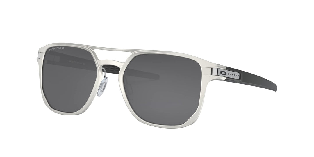 Oakley Herren Latch Alpha OO4128 Sonnenbrille 53 Grau (Matte Silver), 53 Grau (Matte Silver)