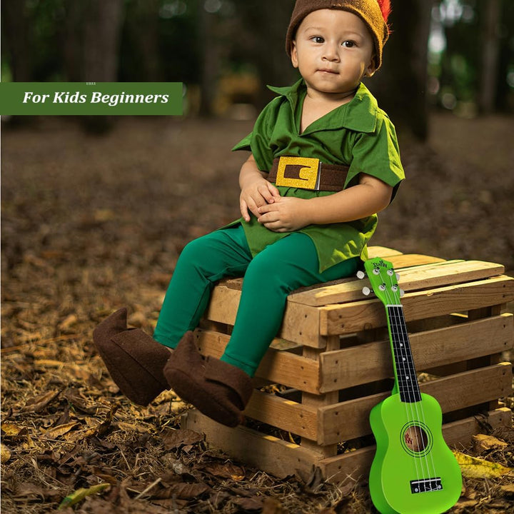 Winzz Sopran Ukulele Starter Kit für Anfänger mit Tasche, Clip-On Tuner, Zusätzlichen Saiten, Gurt,