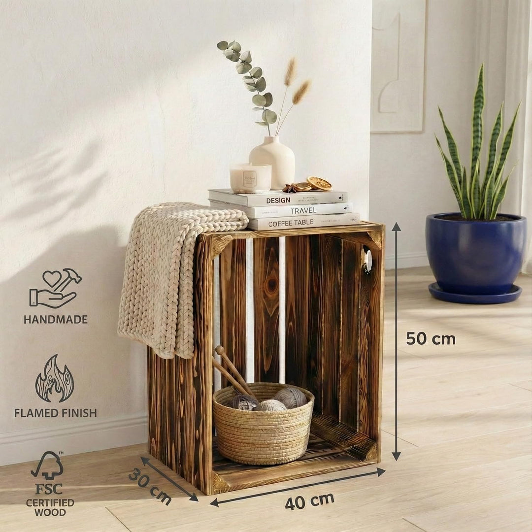 Obstkisten/Weinkisten/Holzkisten Tolle Set-Angebote -Geflammt oder Natur - massiv und stabil - Ideal